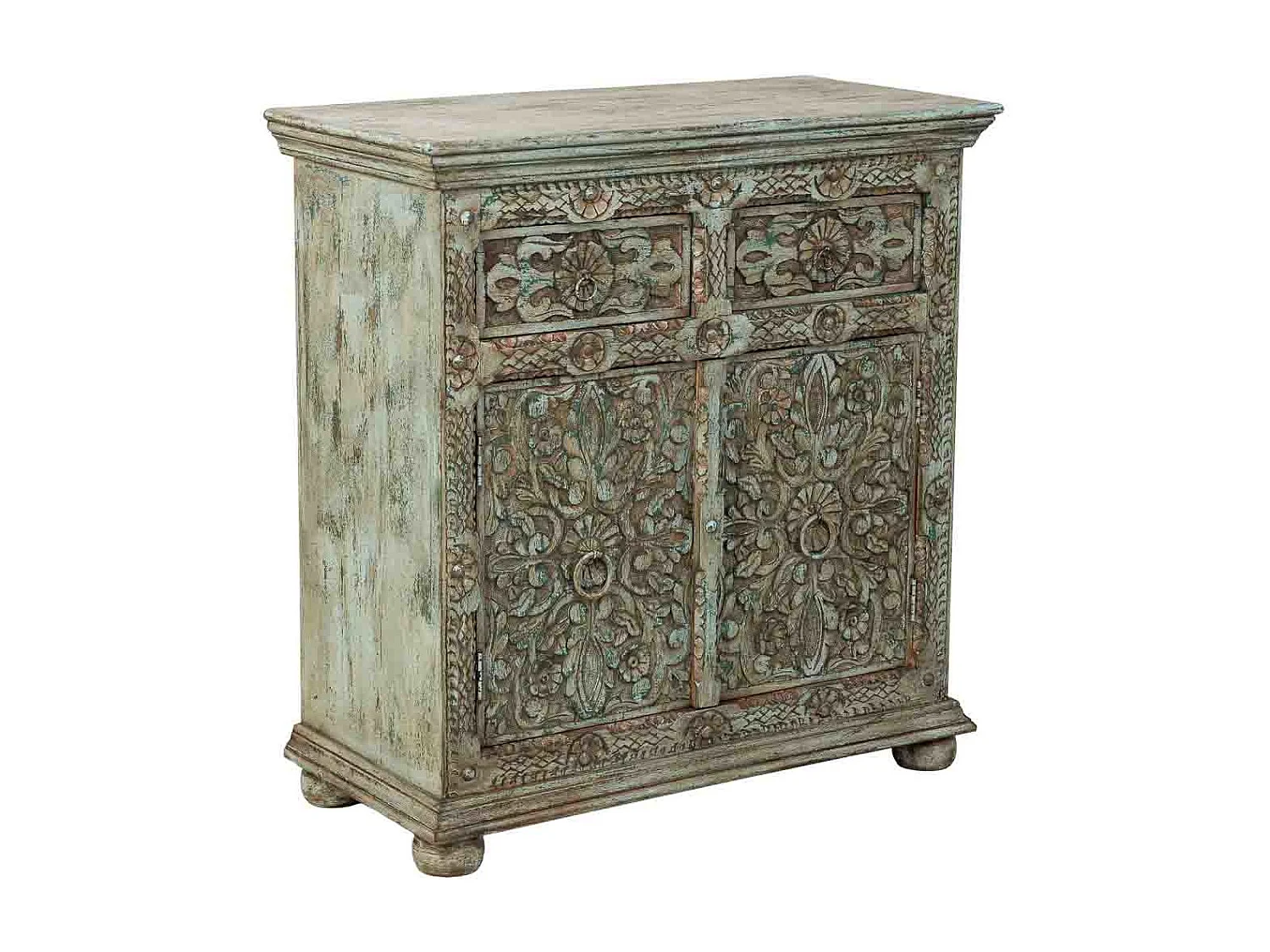 Aparador de madeira castanho feito à mão, 90x40x90h cm