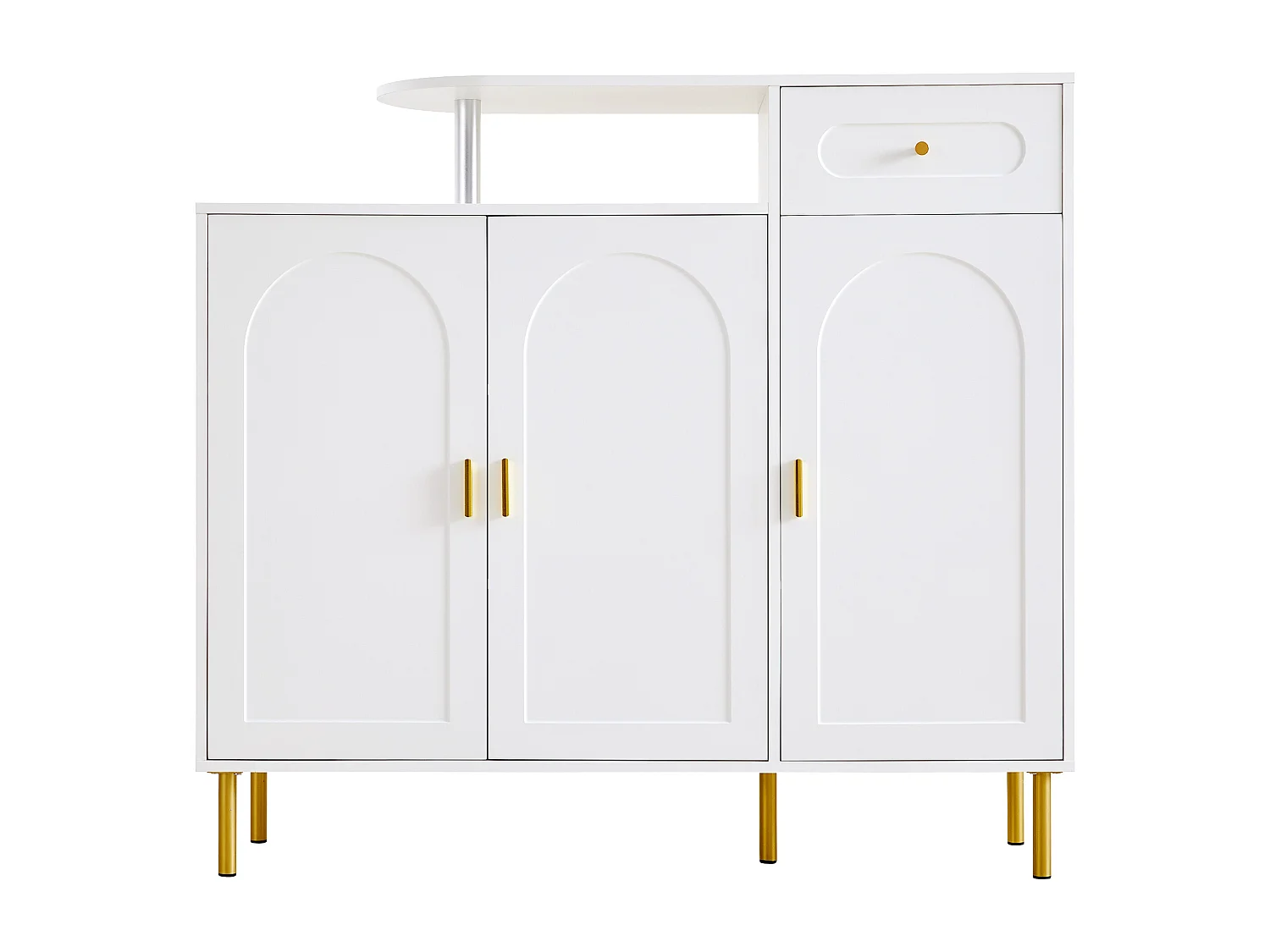 Buffet blanc 120 cm - Buffet avec un tiroir et trois portes - pour salle à manger, chambre et salon