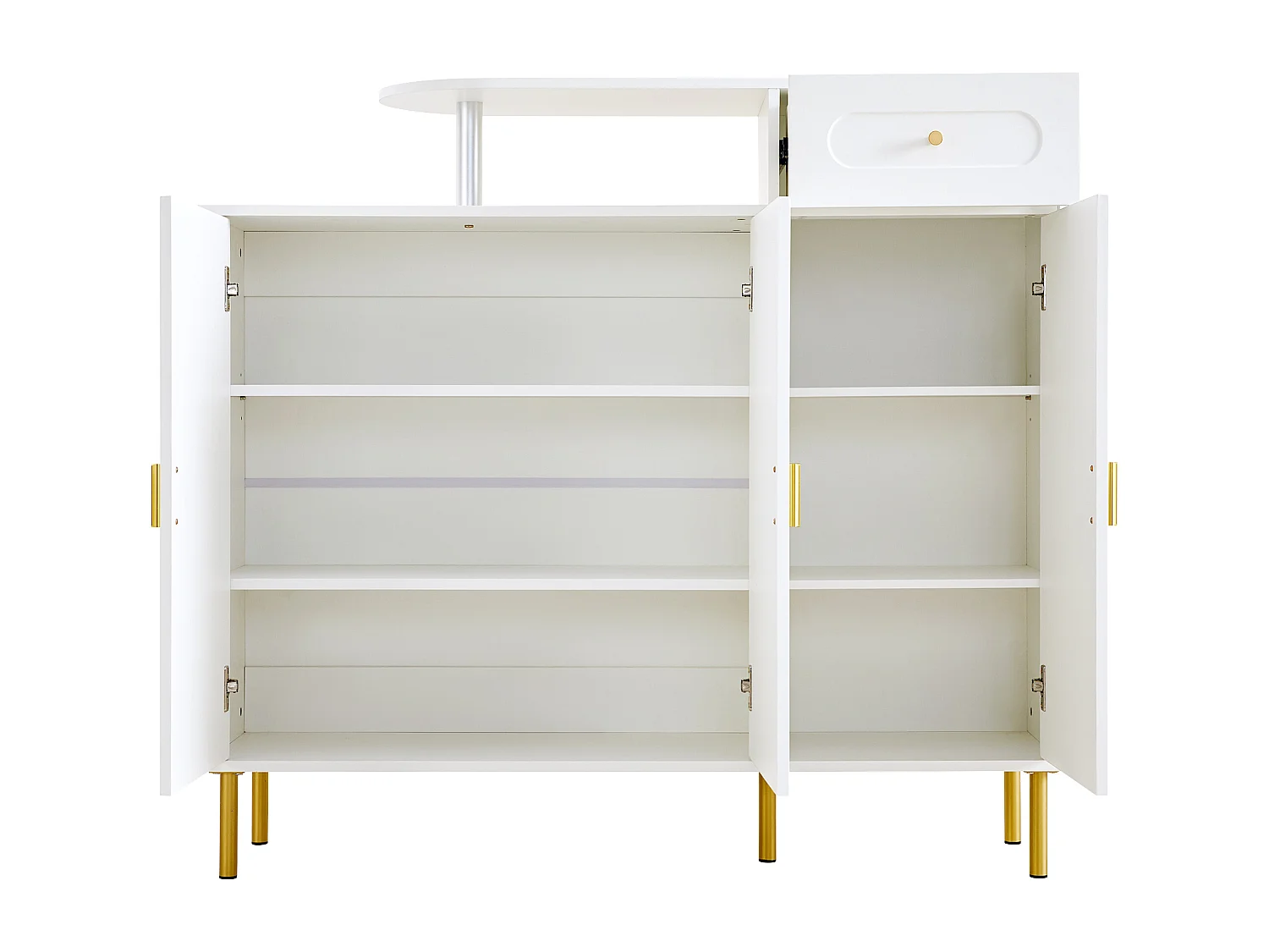 Buffet blanc 120 cm - Buffet avec un tiroir et trois portes - pour salle à manger, chambre et salon