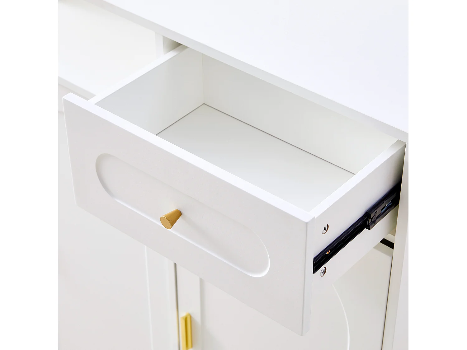 Buffet blanc 120 cm - Buffet avec un tiroir et trois portes - pour salle à manger, chambre et salon