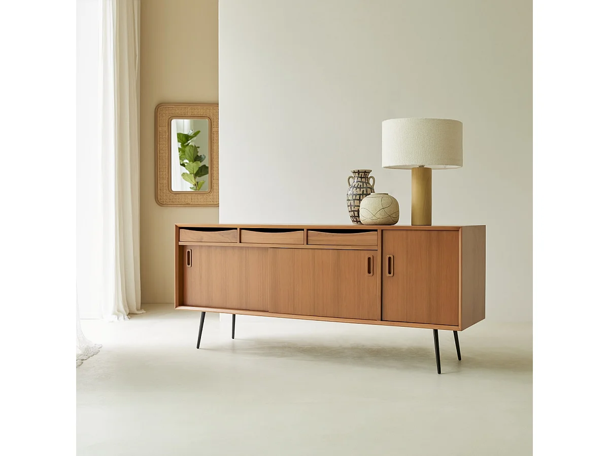 Buffet in legno di mogano massello 170 cm Simen