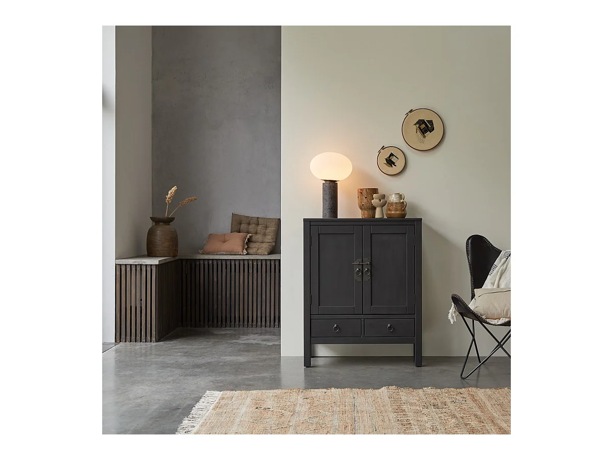 Credenza in pino massello 100 Thaki Black