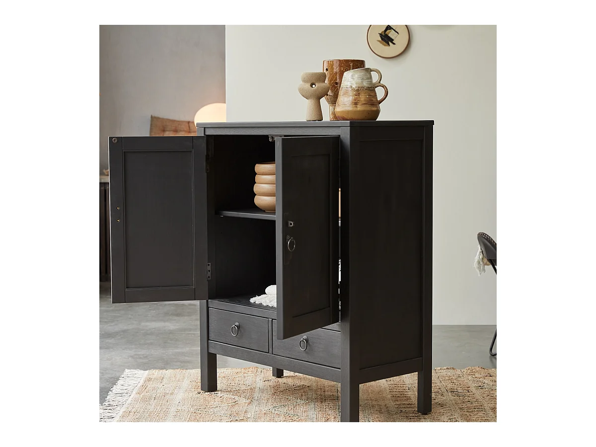 Credenza in pino massello 100 Thaki Black