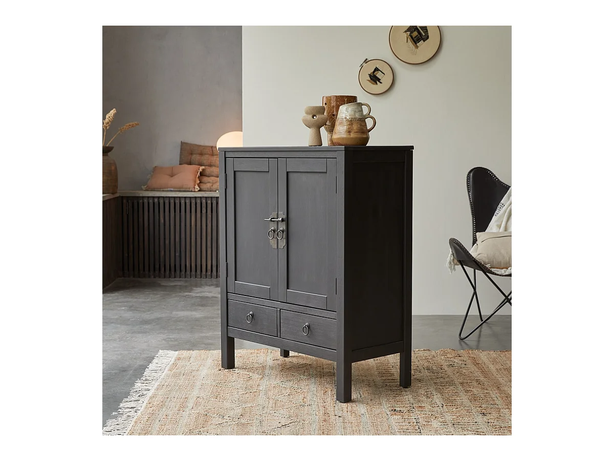 Credenza in pino massello 100 Thaki Black