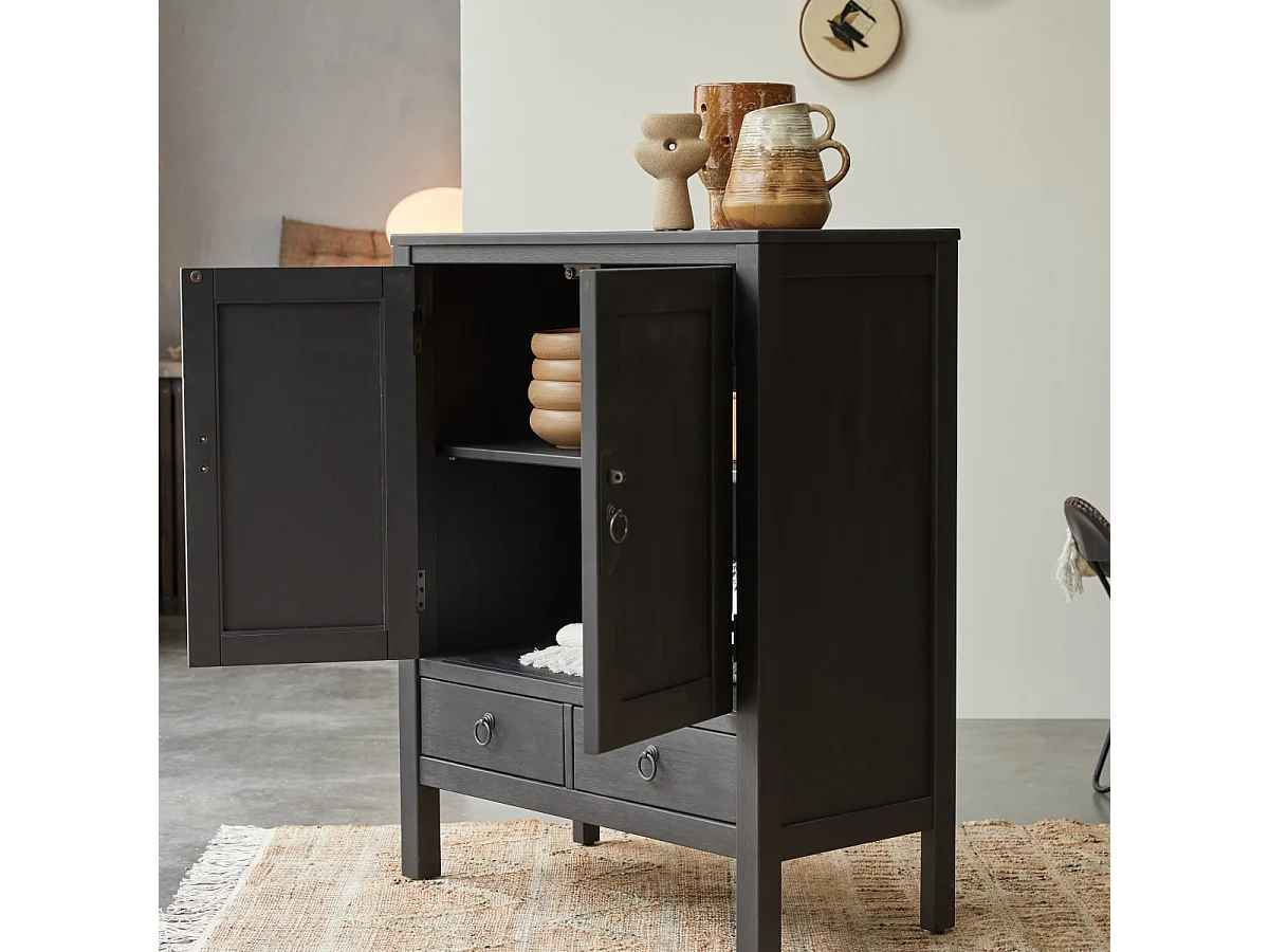 Anrichte aus massivem Kiefernholz 100 Thaki Black