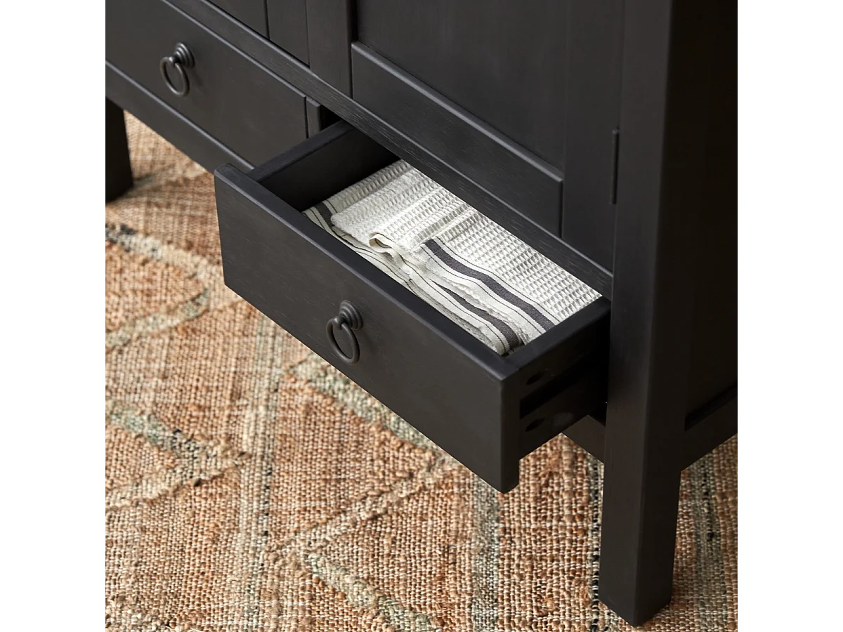 Anrichte aus massivem Kiefernholz 100 Thaki Black