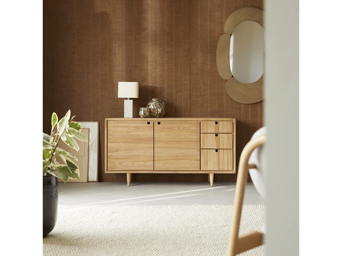 Buffet credenza bassa in legno massello di Teak Tikamoon