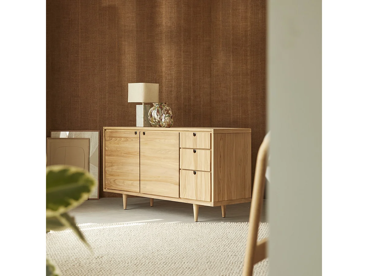 Buffet credenza bassa in legno massello di Teak Tikamoon