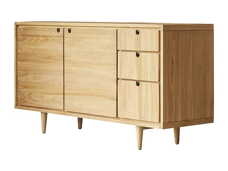 Buffet credenza bassa in legno massello di Teak Tikamoon