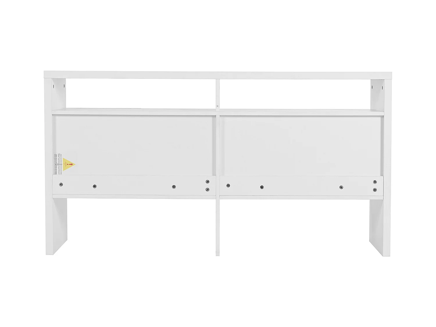 Credenza soggiorno - Credenza bianca con 2 vani a giorno e 4 ante - 140x35x75 cm