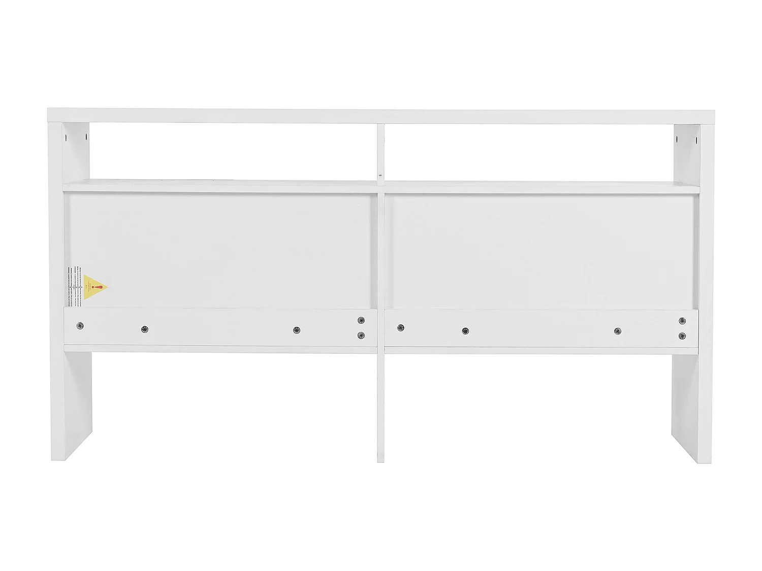 Buffet de salon - Buffet blanc avec 2 compartiments ouverts et 4 portes - 140x35x75 cm