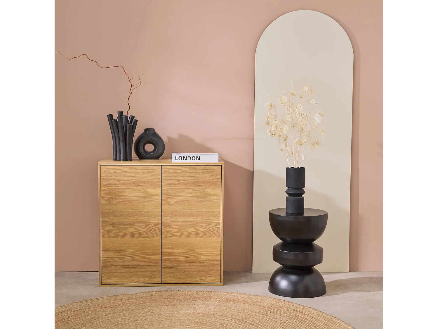 Modulo di stoccaggio con 2 ante, 70cm, quercia