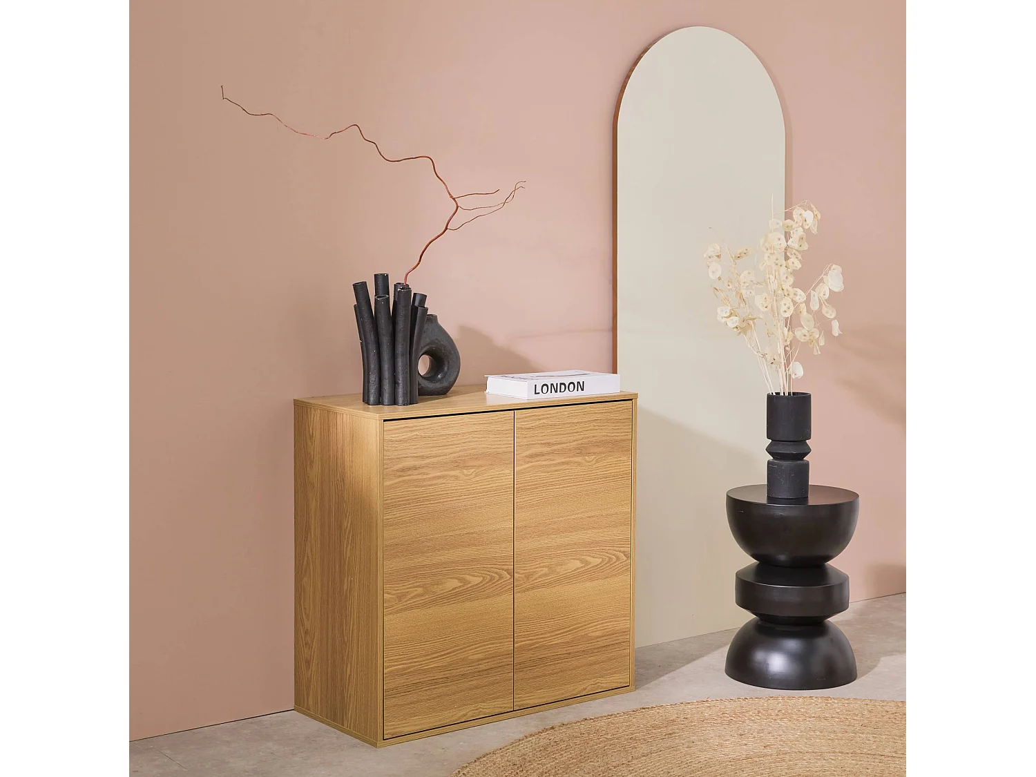 Modulo di stoccaggio con 2 ante, 70cm, quercia