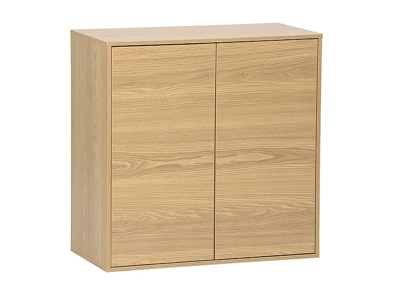 Buffet. module de rangement chêne décor bois 2 portes L 70 x P 35 x H 70 cm - Kompo