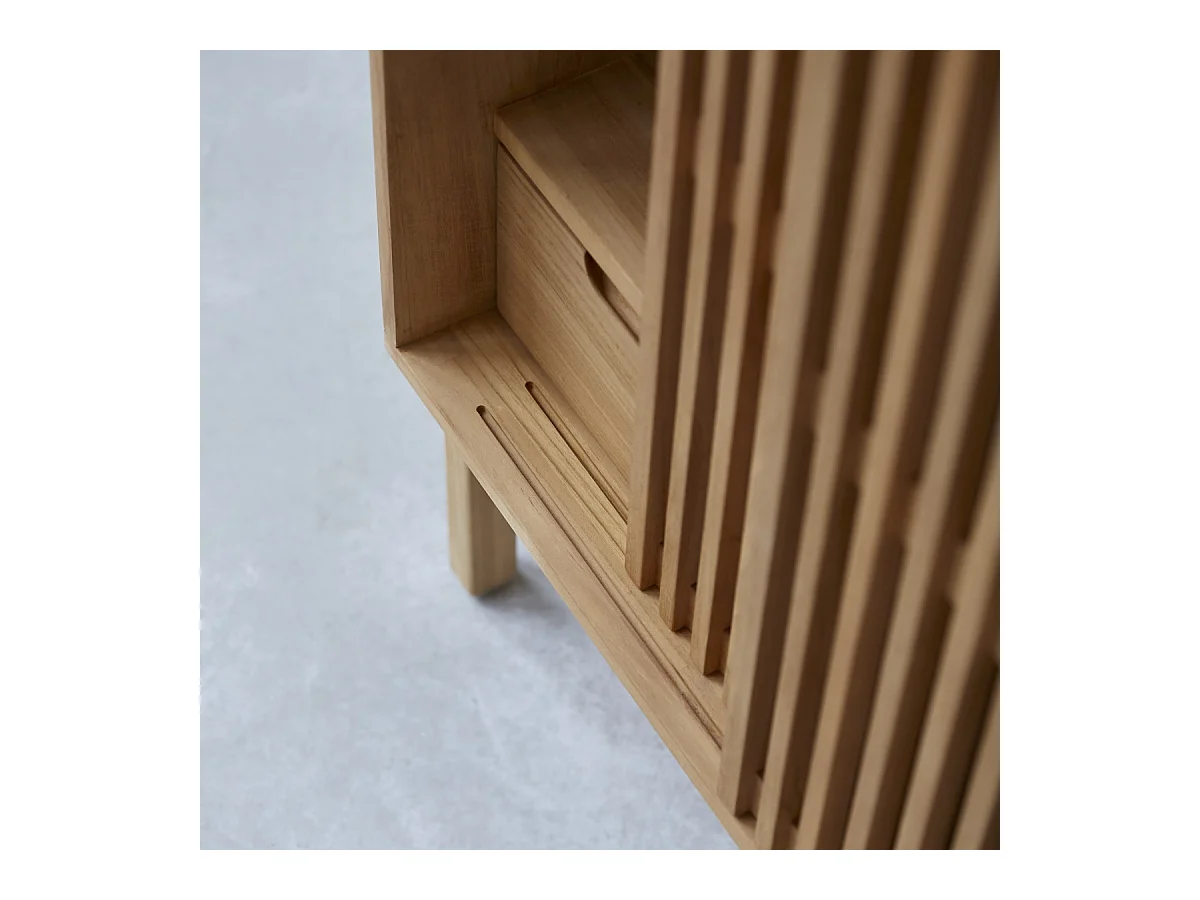 Anrichte Isaure aus massivem Nussbaumholz und Premium-Terrazzo 80 cm