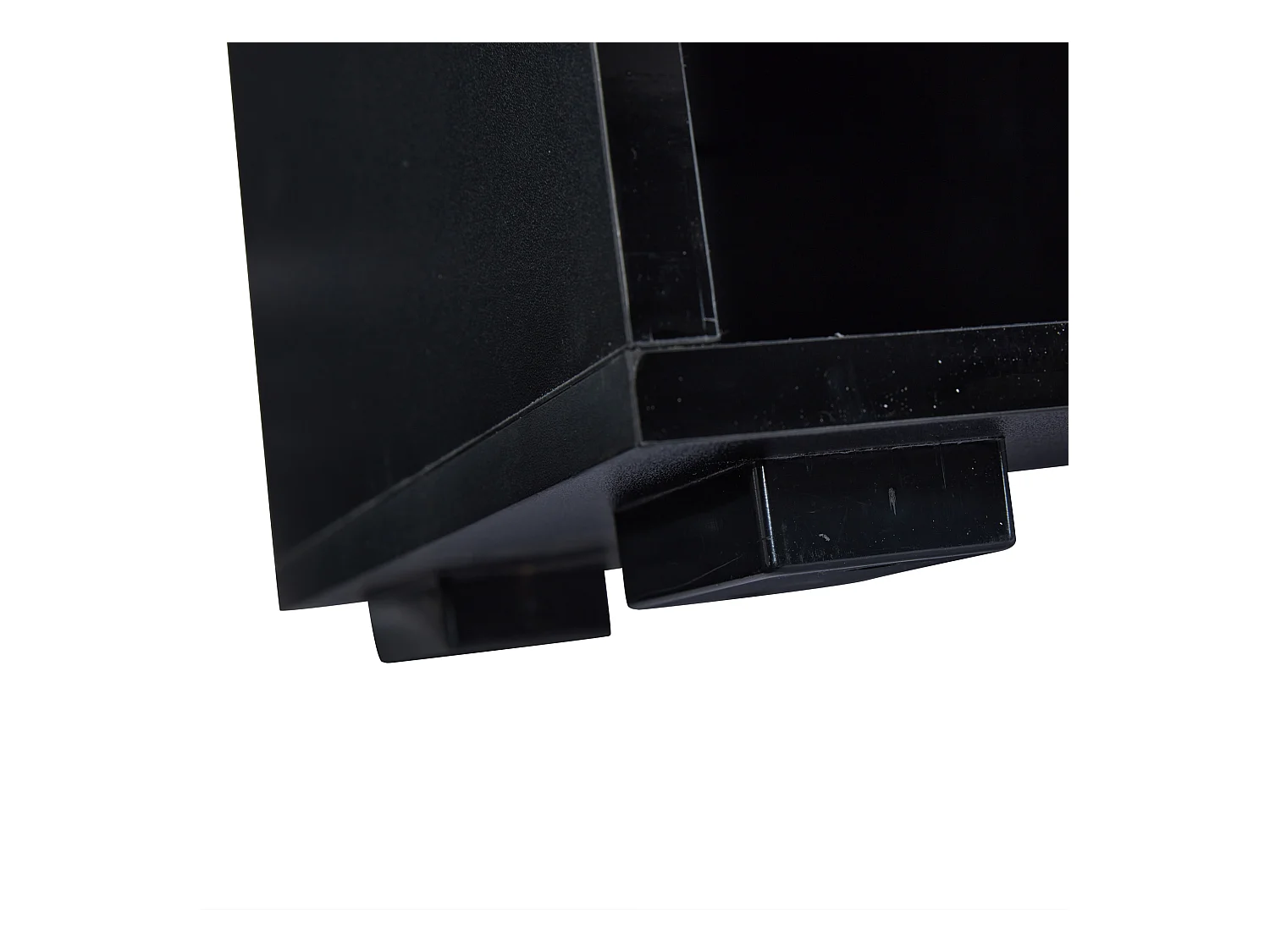 Credenza 140x40x72cm - Mobile contenitore a 6 cassetti con illuminazione LED - piano in vetro temperato - nero