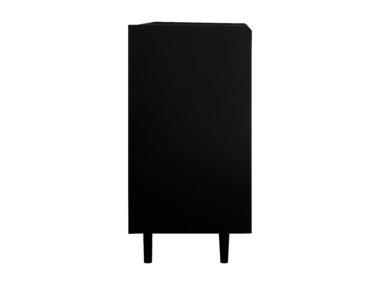 Credenza nera - Credenza con 2 cassetti e 1 anta - 2 vani portaoggetti aperti - per sala da pranzo e soggiorno