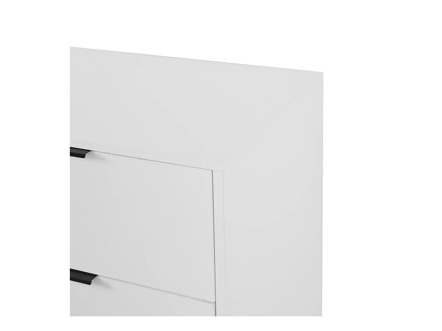 Credenza bianca 155 cm - Credenza con 3 cassetti e 2 ante scorrevoli - vetro rigato - per cucina e soggiorno