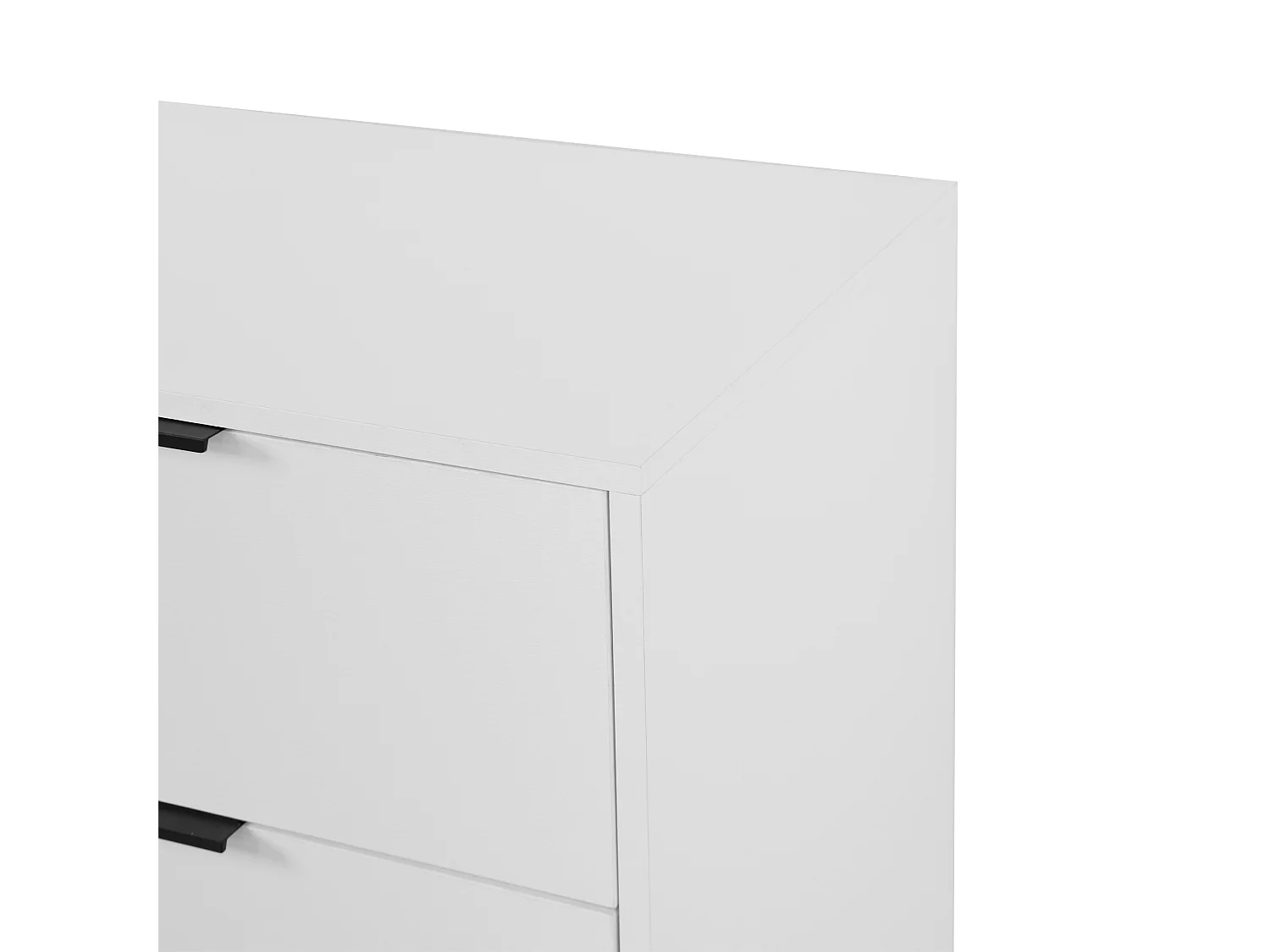 Credenza bianca 155 cm - Credenza con 3 cassetti e 2 ante scorrevoli - vetro rigato - per cucina e soggiorno