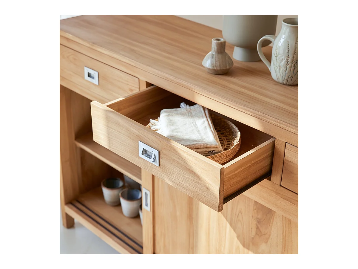 Buffet Anrichte Sideboard 180 aus massivem Teak Holz Massiv neu Tikamoon