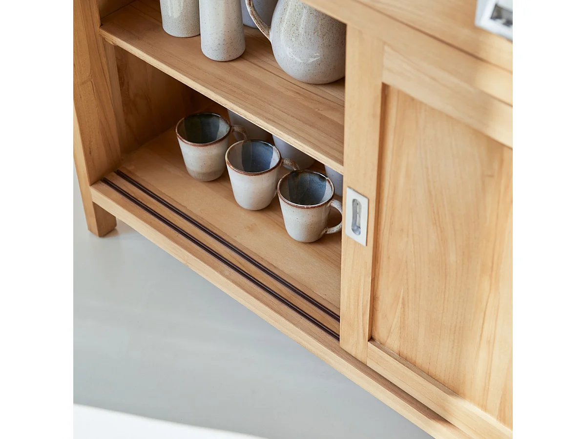 Buffet credenza bancone teak tek massello legno 170cm design sala pranzo