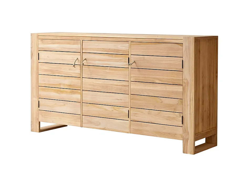 Buffet Anrichte Schrank Teakholz massives helles Holz 170 Minimalys Neu Tikamoon