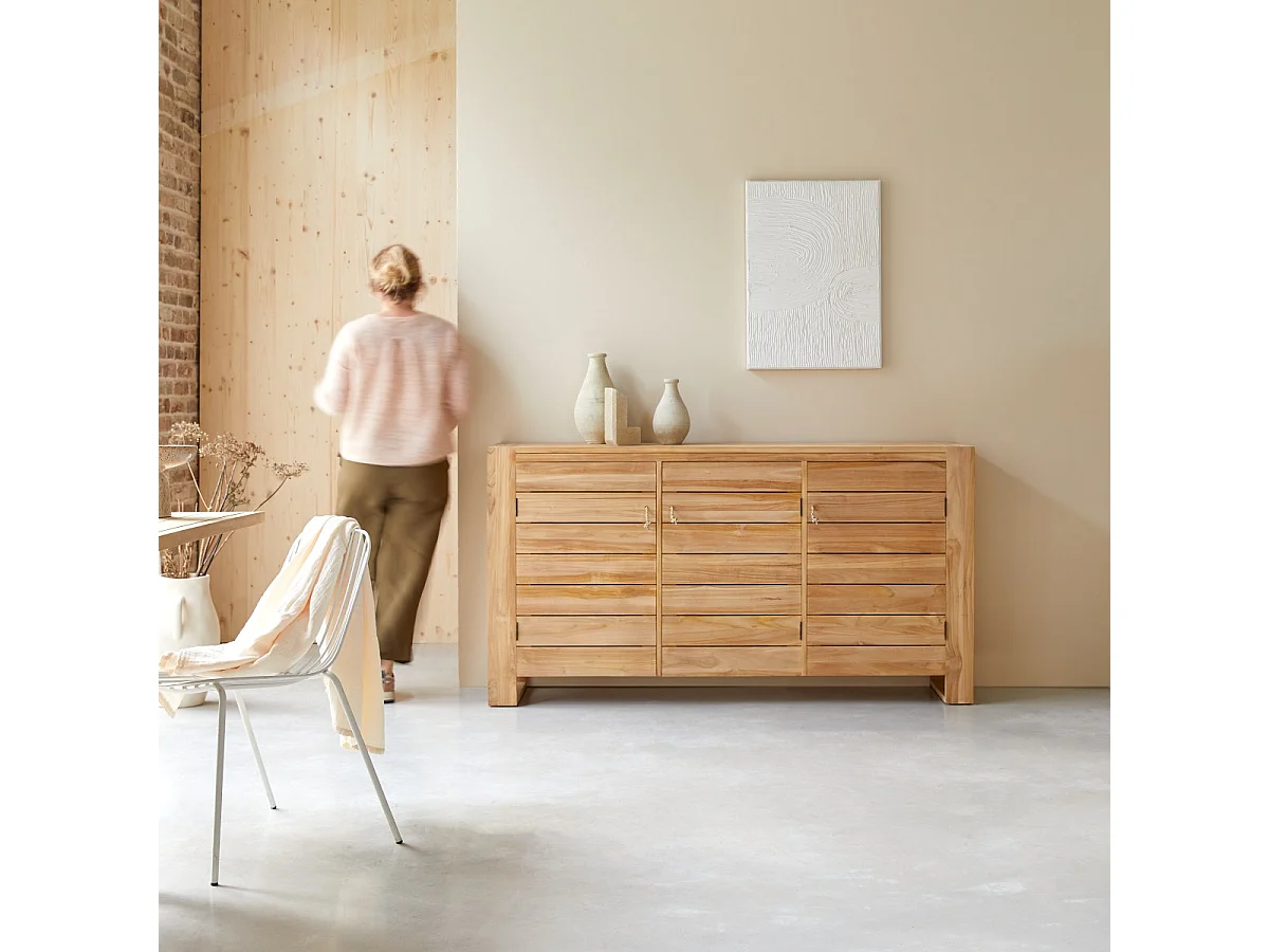 Buffet credenza bancone teak tek massello legno 170cm design sala pranzo