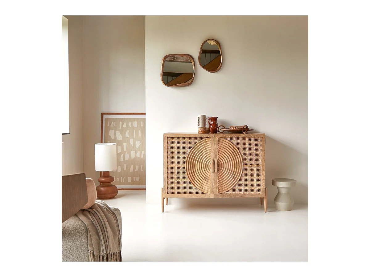 Buffet en bois de manguier et rotin Sina