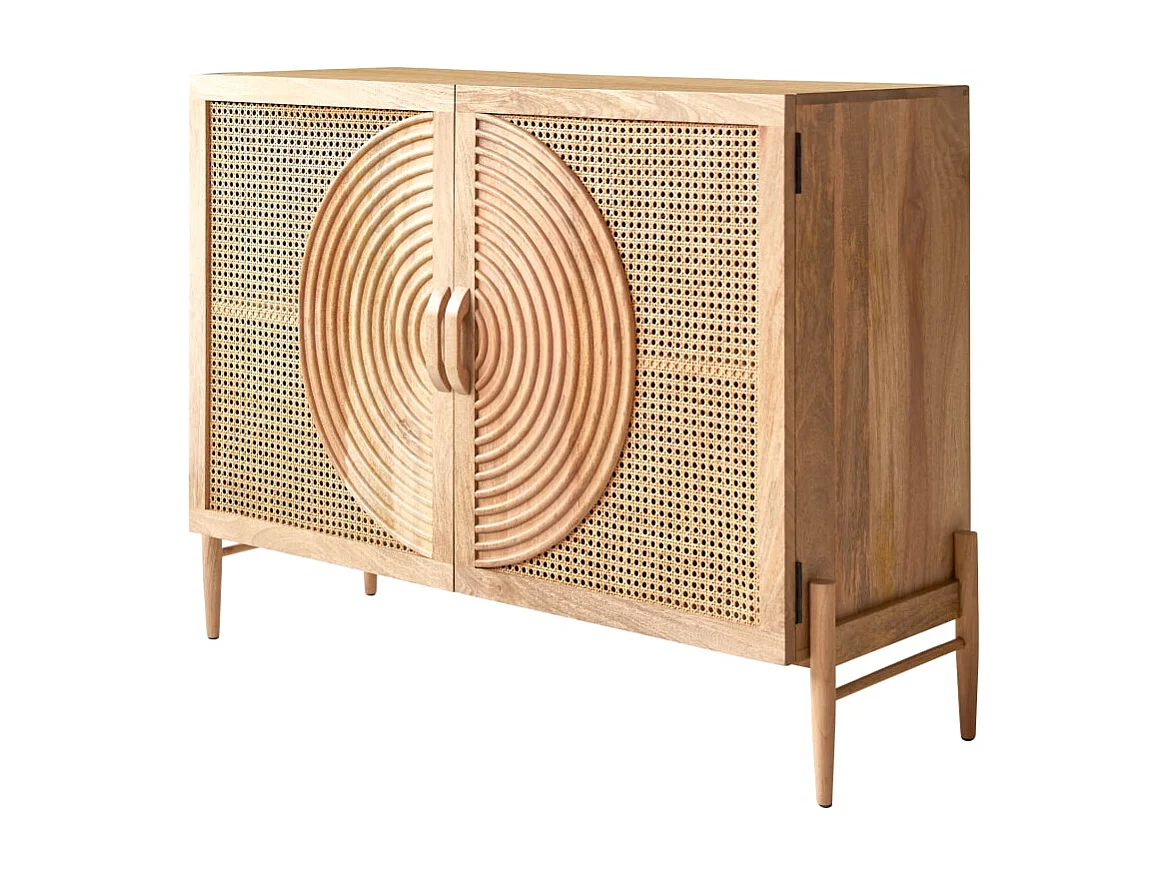 Buffet en bois de manguier et rotin Sina