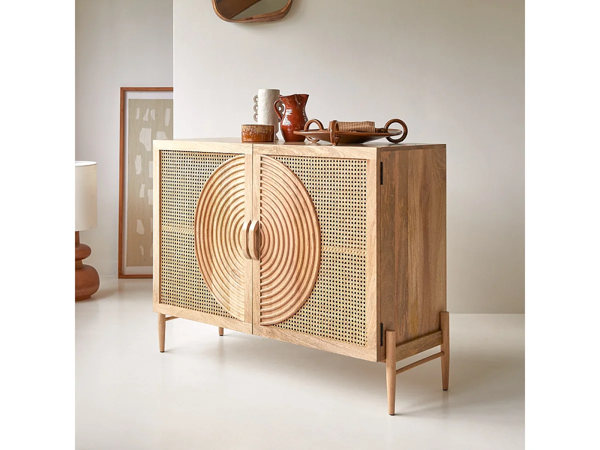 Buffet in legno di mango e rattan Sina