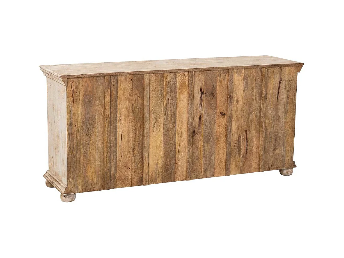 Aparador de madeira bege feito à mão, 165x45x76h cm