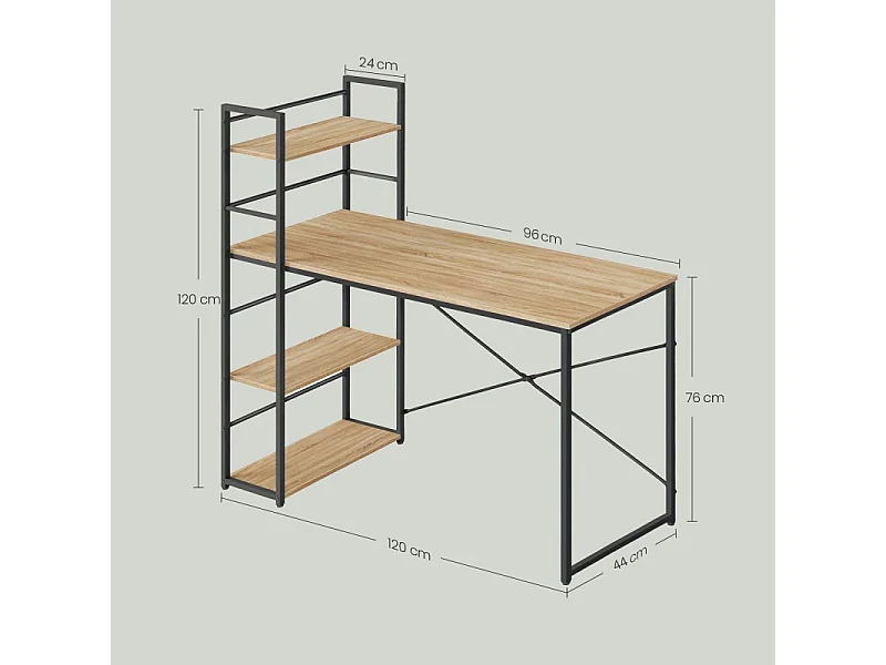 Bureau informatique MAX 4.0 - sonoma / pieds noirs
