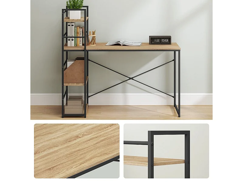 Bureau informatique MAX 4.0 - sonoma / pieds noirs