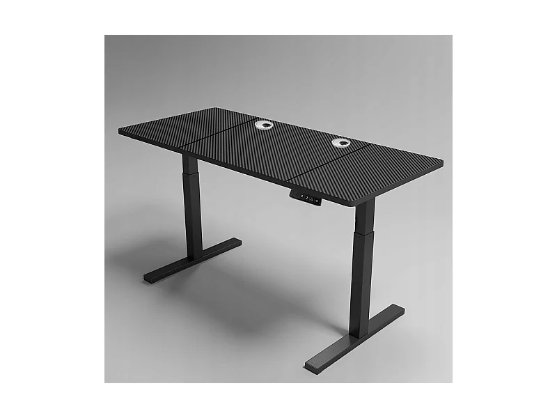 Biurko komputerowe elektryczne czarne carbon 160x80 regulowane 72-118 cm