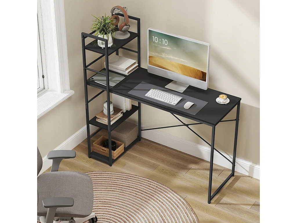 Bureau informatique MAX 4.0 - noir / pieds noirs