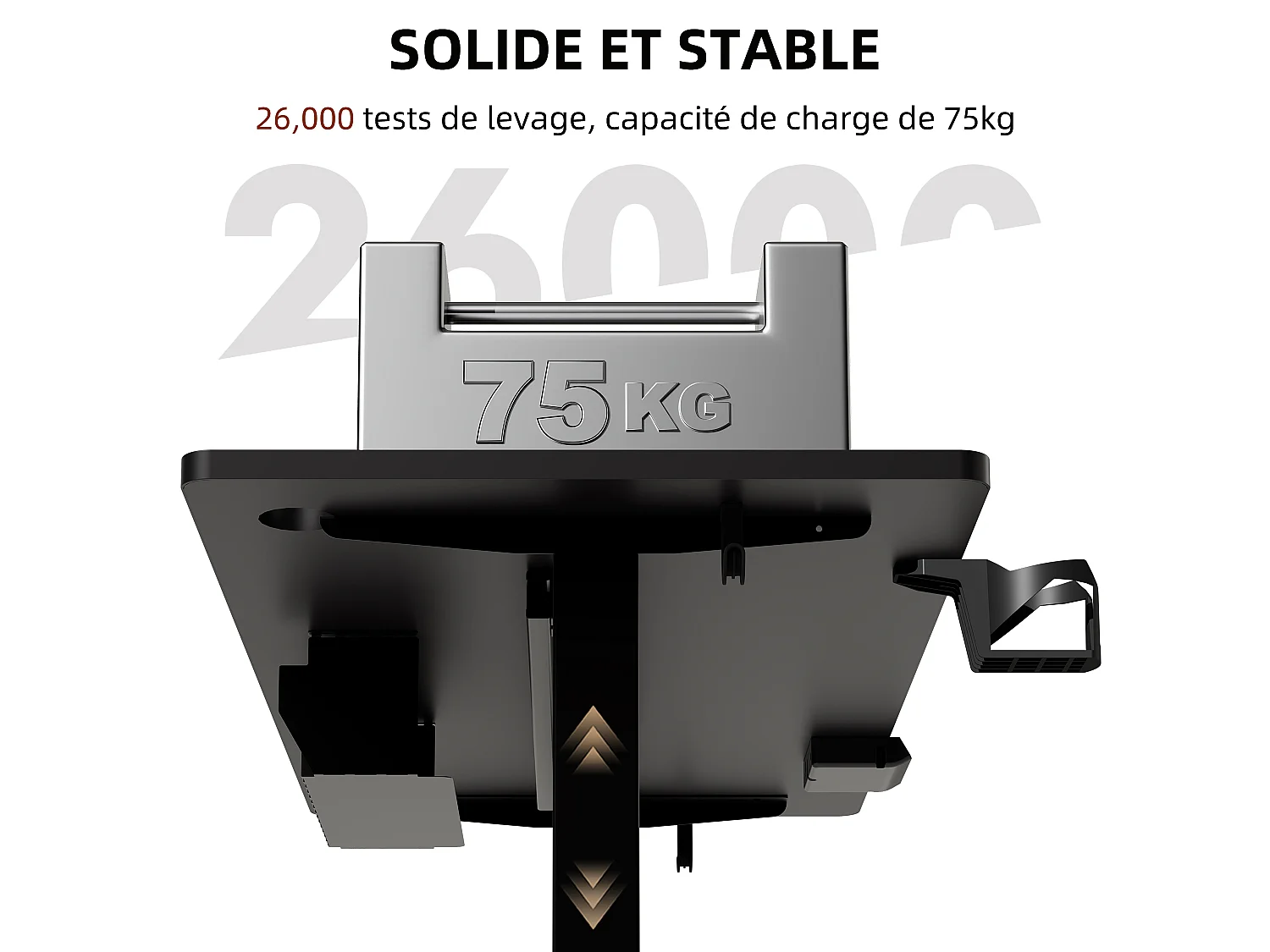 Bureau électrique assis-debout 140x70 cm – Hauteur réglable – Mémoire & anti-collision – Ports USB-A & Type-C – Coloris noir