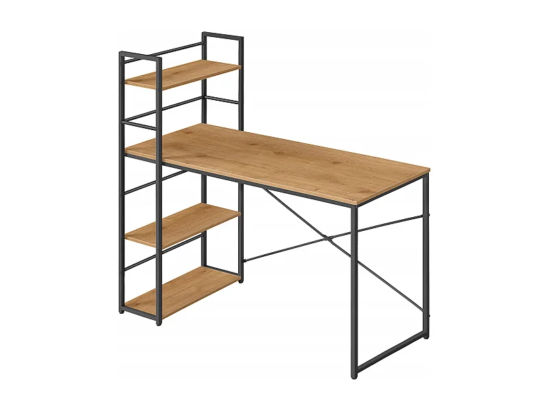 Bureau informatique MAX 4.0 - chêne / pieds noirs