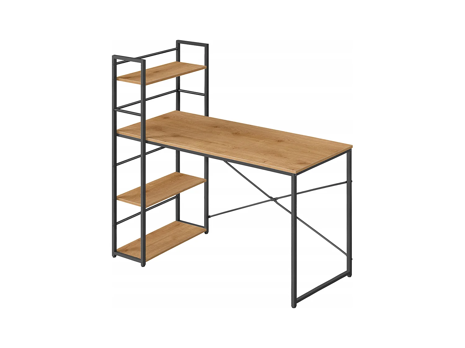 Bureau informatique MAX 4.0 - chêne / pieds noirs