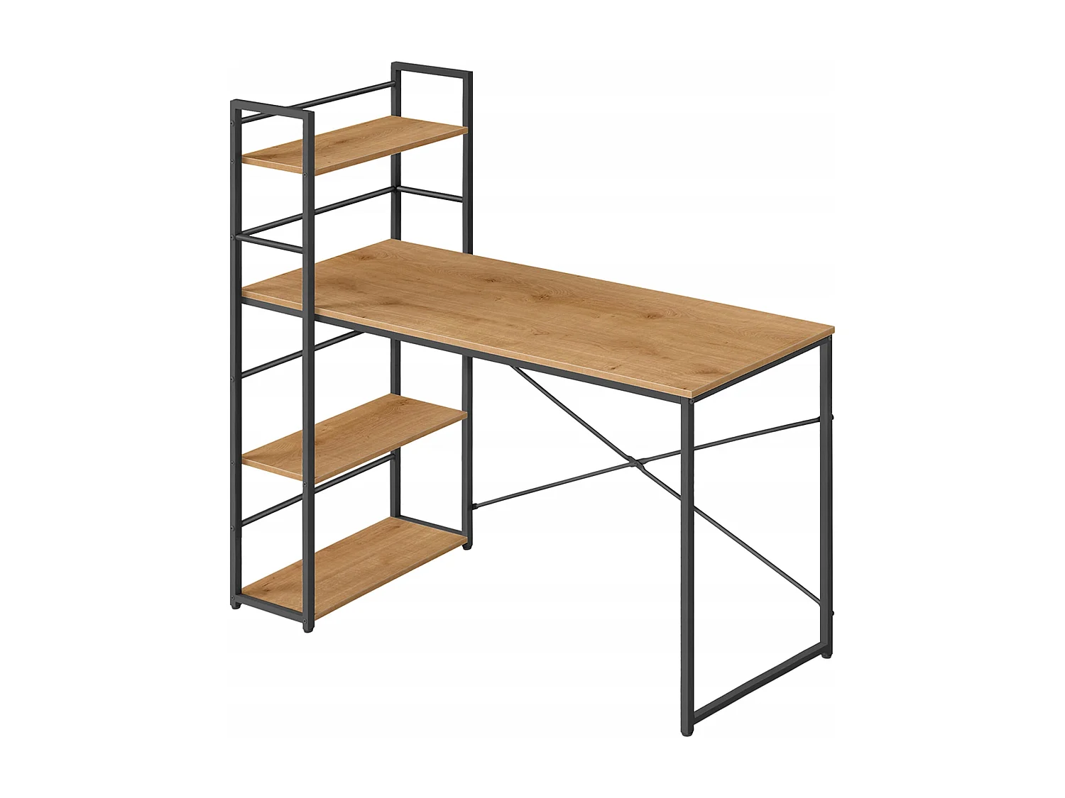 Bureau informatique MAX 4.0 - chêne / pieds noirs