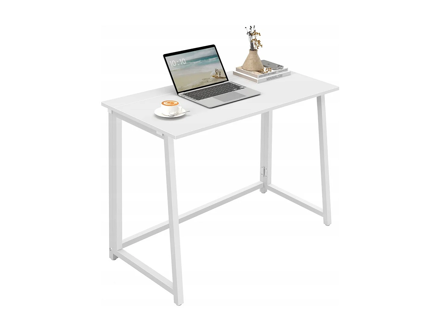 Bureau informatique MAX 1.0 - blanc / pieds blancs