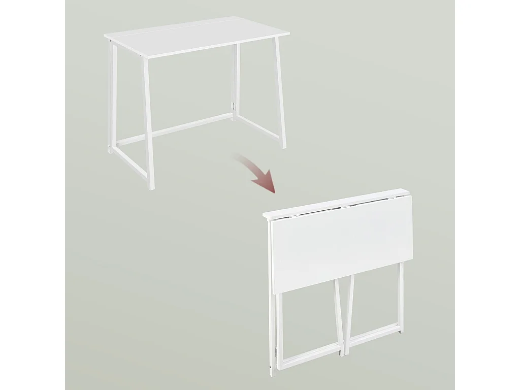 Bureau informatique MAX 1.0 - blanc / pieds blancs