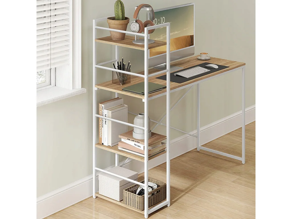 Bureau informatique MAX 4.0 - sonoma / pieds blancs