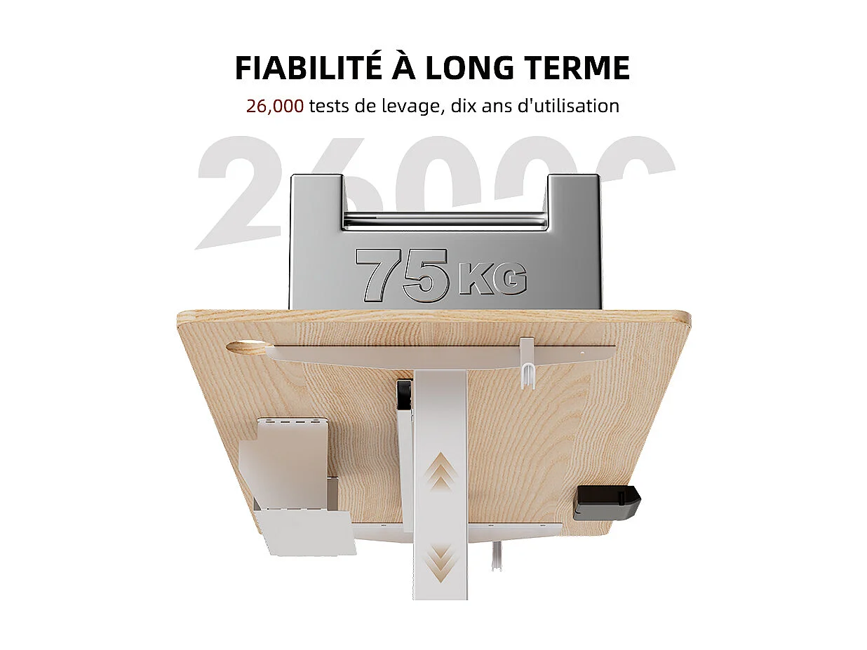Bureau électrique assis-debout 120x60 cm – Hauteur réglable – Mémoire & anti-collision – Ports USB-A & Type-C – Coloris bois naturel