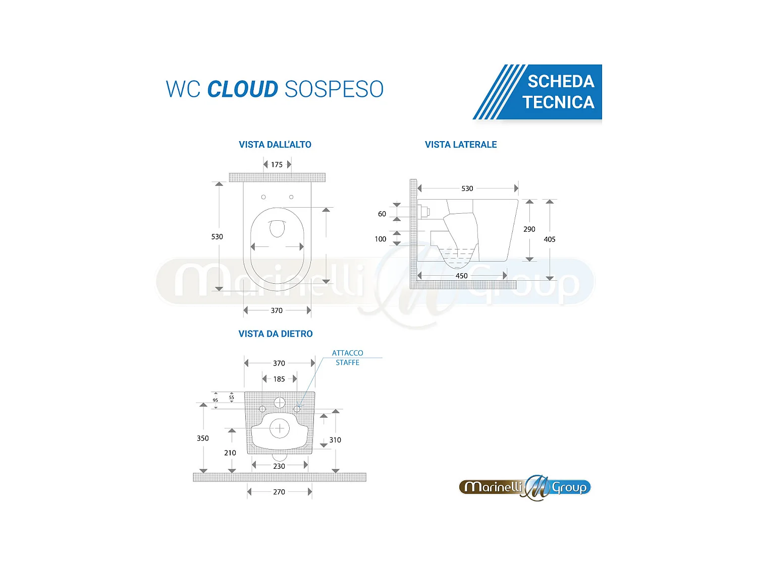 Sanitari Bidet e Vaso WC Sospesi rimless scarico vortice coprivaso softclose cloud