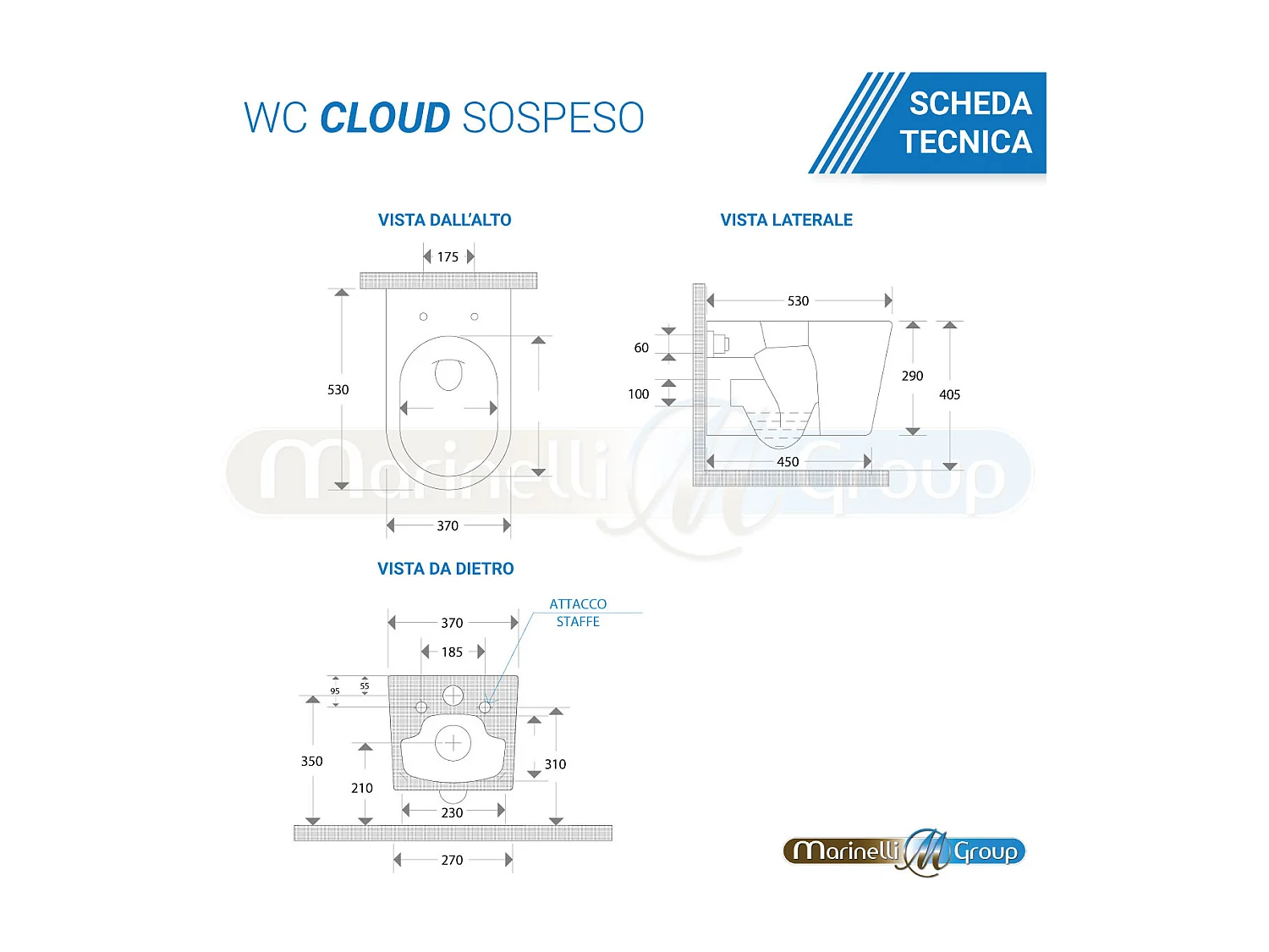 Sanitari Bidet e Vaso WC Sospesi rimless scarico vortice coprivaso softclose cloud