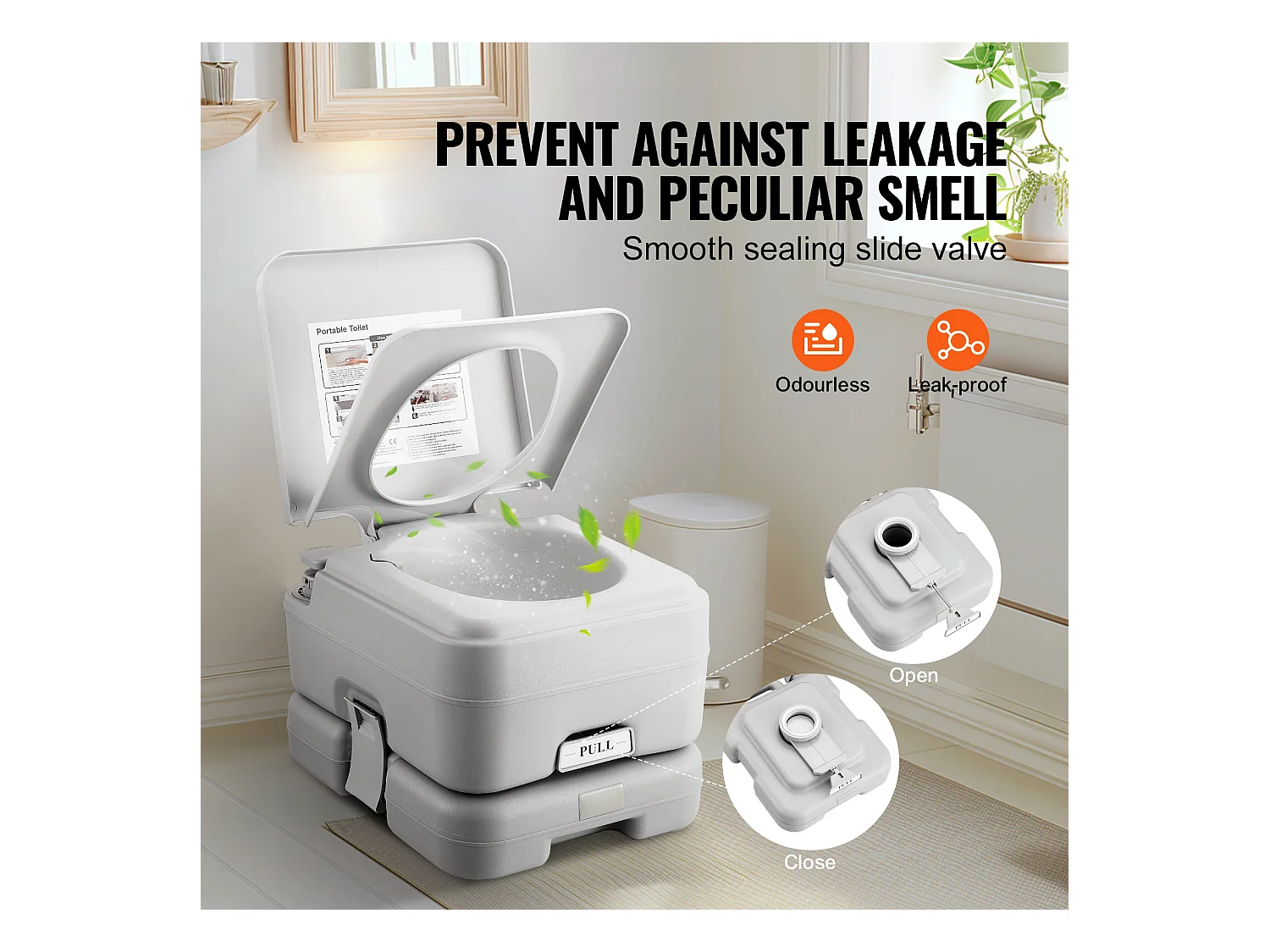 Toilette Portable SucceBuy 12 L, Toilette Portable pour Camping Voyage avec Chasse d’Eau Réservoir