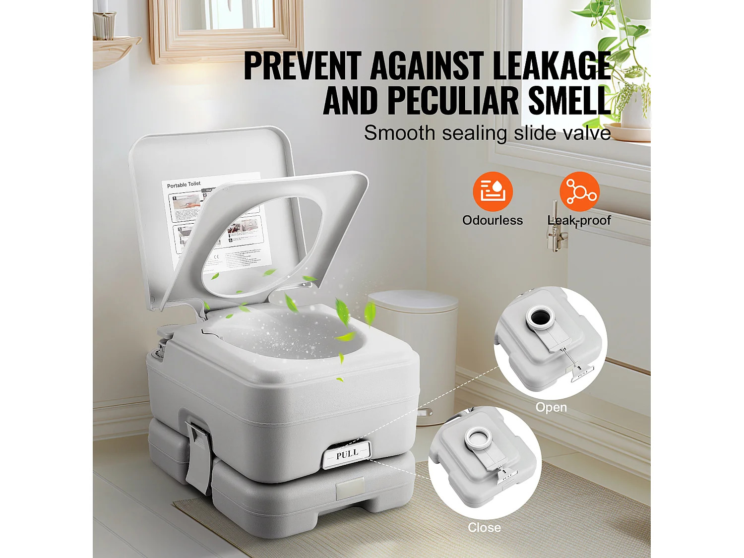 Toilette Portable SucceBuy 12 L, Toilette Portable pour Camping Voyage avec Chasse d’Eau Réservoir