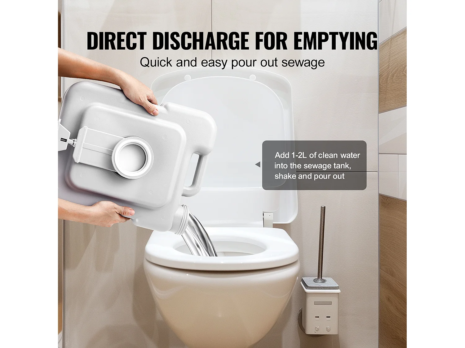 Toilette Portable SucceBuy 12 L, Toilette Portable pour Camping Voyage avec Chasse d’Eau Réservoir