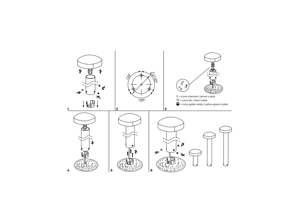 Zafferano Ciottolo - Borne LED d'extérieur IP54 7W 3000K design moderne en aluminium pour jardins et allées - 10 cm Corten