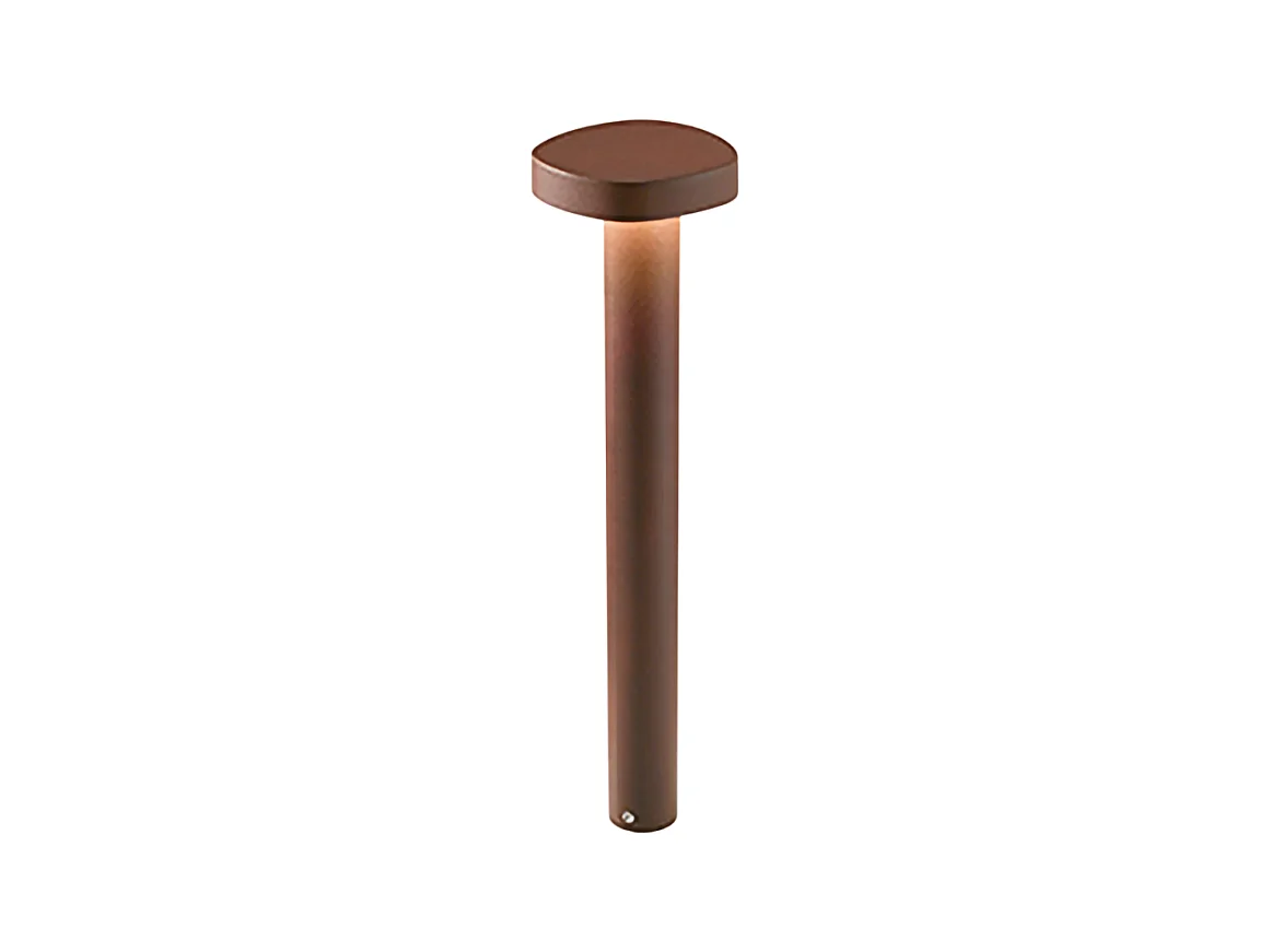 Zafferano Ciottolo - Borne LED d'extérieur IP54 7W 3000K design moderne en aluminium pour jardins et allées - 50 cm Corten